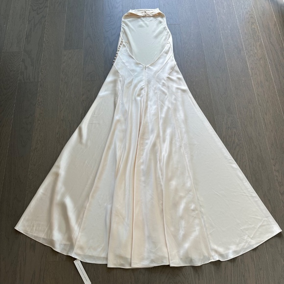 Reformation ROY Satin Wedding Dress Halter Gown - Fior Di Latte - with tags - 6 - Picture 3 of 14